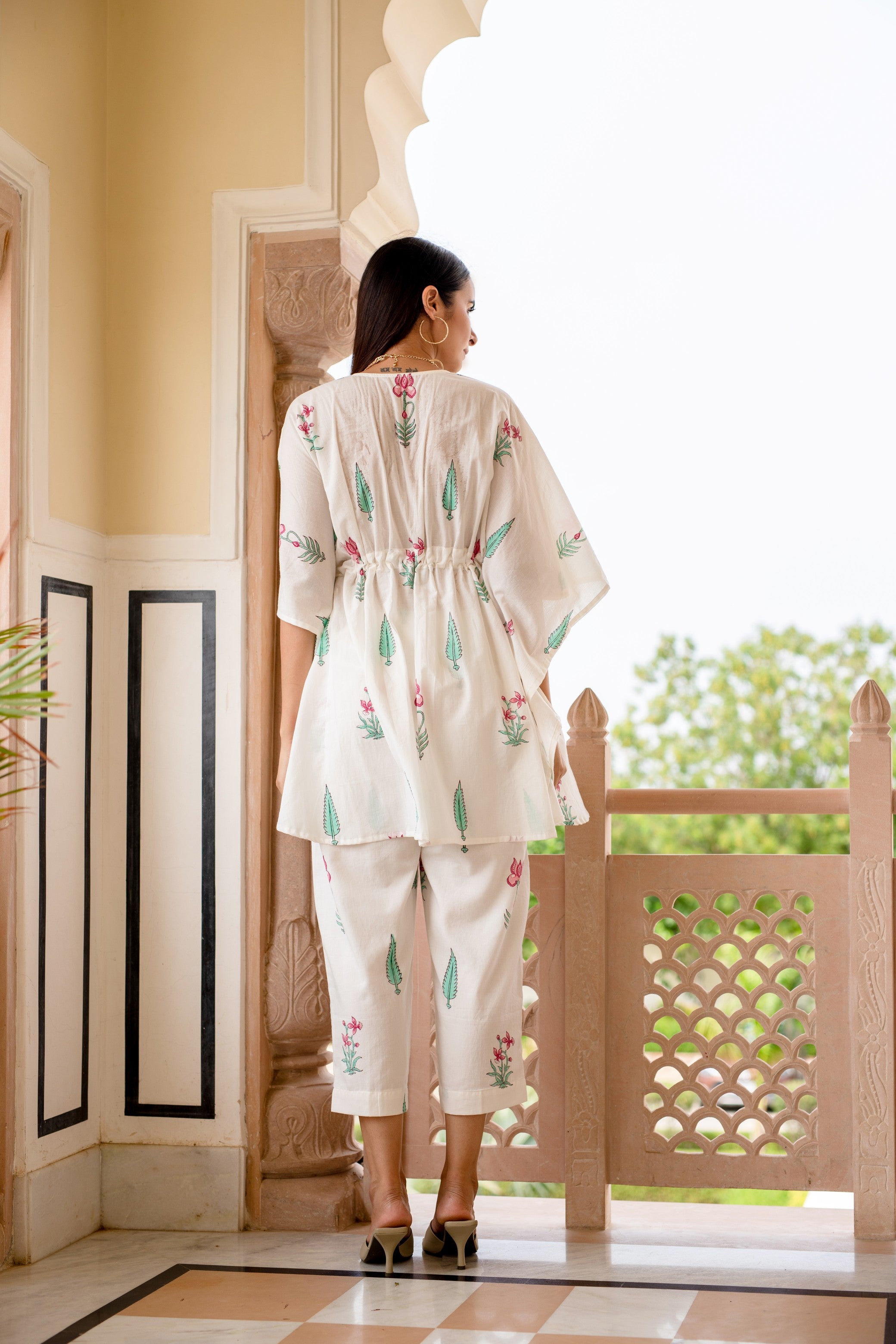 Buy Yufta Women Blue Printed Kaftan Kurta Trousers Set Online at Best  Prices in India - JioMart.
